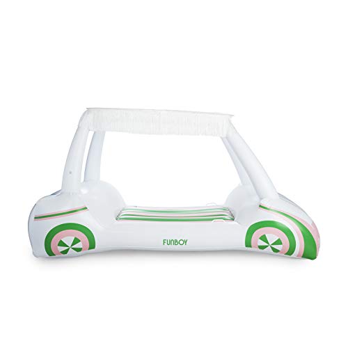 Funboy Giant Inflatable Luxury Golf Cart Pool Float, Two Cup Holders, Removable Fringe Shade, Float For Summer Pool Party And Entertainment #TOP6