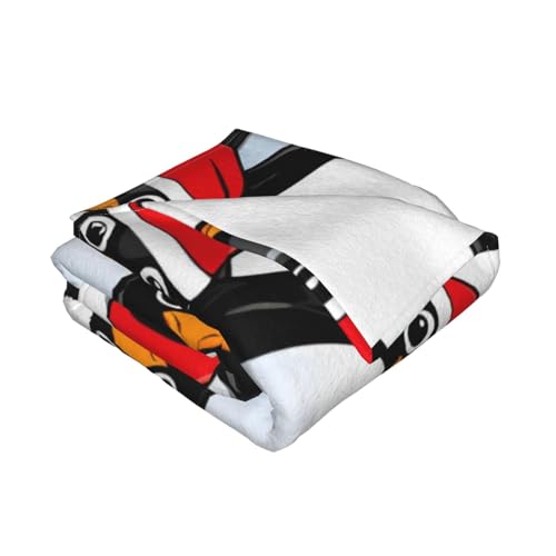 Couverture polaire pingouins de Noël, le cadeau idéal pour lit et voyage - 4