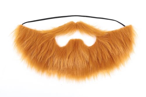 Honcloud Easy to Wear Fake Beard Novel Styles Suitable for Costume Matching Halloween Party (Ginger)