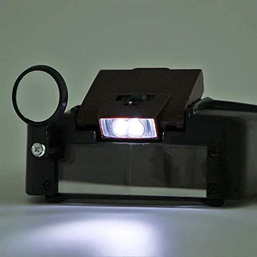 EUQKKWLOY Kopfbandlupe, Handlupe, Kopfmontierte Lupe, 10-fache Kopfbandlupe mit Helmoptik, LED-Beleuchtung, Lupenmikroskop für die Reparatur von Uhren und Schmuck