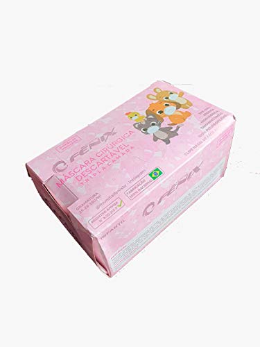 Mascara Infantil Cirúrgica Descartável Rosa (Cx c/50 Un.)