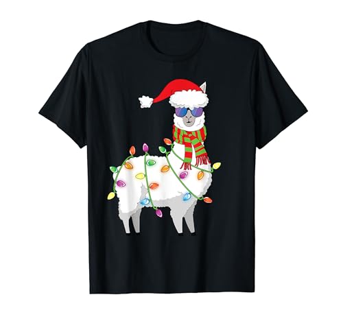 Funny Christmas Llama Shirt Men Women Llama Christmas T-Shirt