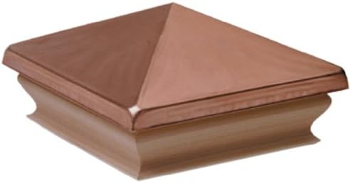 Woodway Copper Pyramid 4x4 Post Cap – Premium Mahogany Wood Base Post Cap, Newel Post Top 4 x 4, Fits Up to 3.5 x 3.5 Inch Post, 1PC