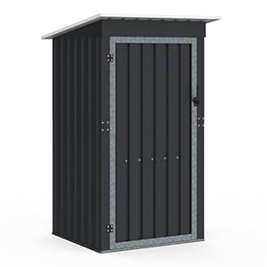 IDMarket - Gartenhaus grau aus verzinktem Stahl 100 x 95 x 160 cm mit Schrägdach 1 Tür