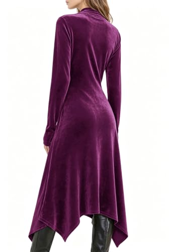 Image of Jayscreate Women's 2023 Long Sleeve Sweater Dress Fall Winter Midi Tie Front Knit High Waist Business Casual Dress