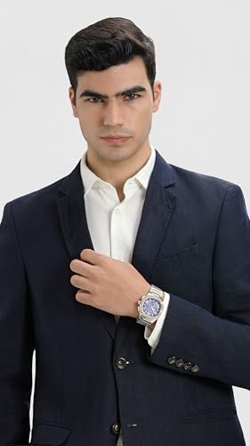 GUESS Multi-Tone & Blue Multifunction Watch, Two-tone, Classic