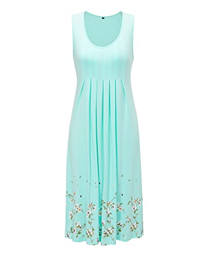 Image of KILIG Women Soft Casual Beach Sundress Floral Pleated Vintage Tank Dress 2026