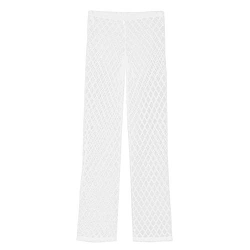 Mens Mesh Sheer See Through Long Pants Loose Fishnet Pants Club Party Underwear4