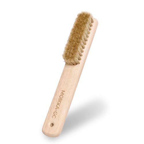Wood Laundry Stain Brush with Boar Bristle, Tough Stain Remover f...