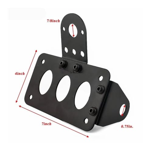 Support de plaque moto en métal robuste 22mm avec éclairage épuré - 5