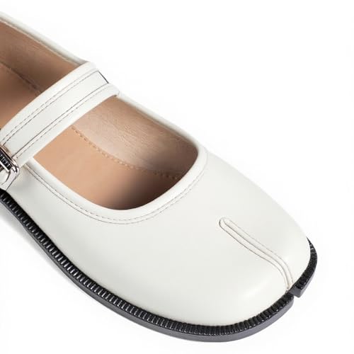 Women Tabi Flats Round Split Toe Ballet Shoes Buckle Strap Low Heels Mary Janes Faux Leather Ballerina2