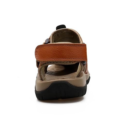 Genuine Leather Men Sandals Big Size Covered Toe Summer Beach Shoes3