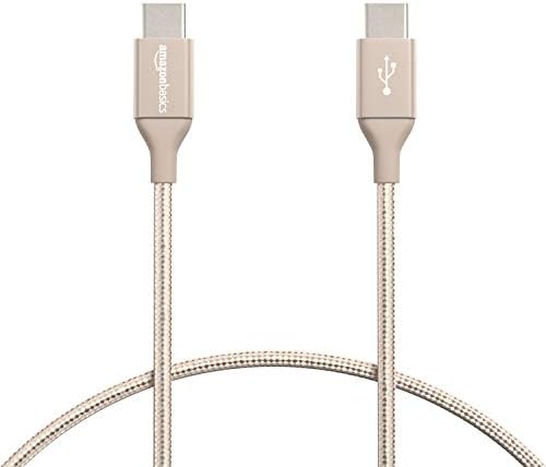 Amazon Basics Double Braided Nylon USB Type-C to Type-C 2.0 Cable | 0.9 m, Dark Grey