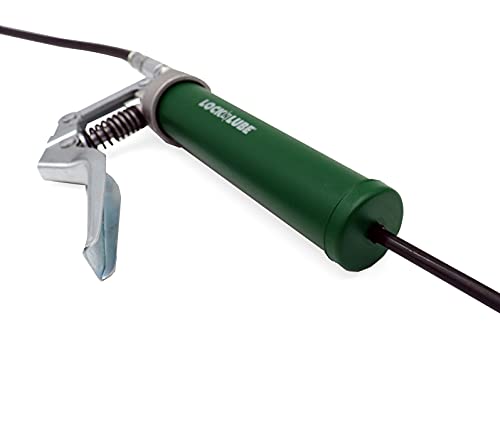 Locknlube Mini Grease Gun Kit. Includes Our Patented Grease Coupler (Locks On, Stays On, Won't Leak!) Plus A 12 Hose And In-Line Hose Swivel. #TOP6