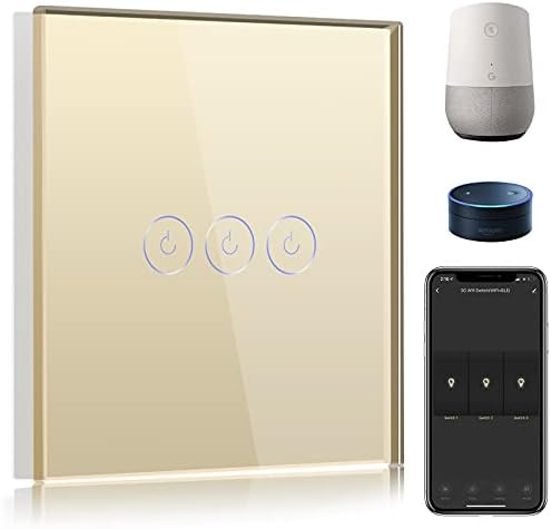 BSEED Smart Dimmer Switch 1 Gang 1 Way,WiFi Dimmer Switch Compatible with Alexa and Google Home,500W Smart Light Switch Black with Smart Life APP Control and Timing Function (Neutral Wire Need)