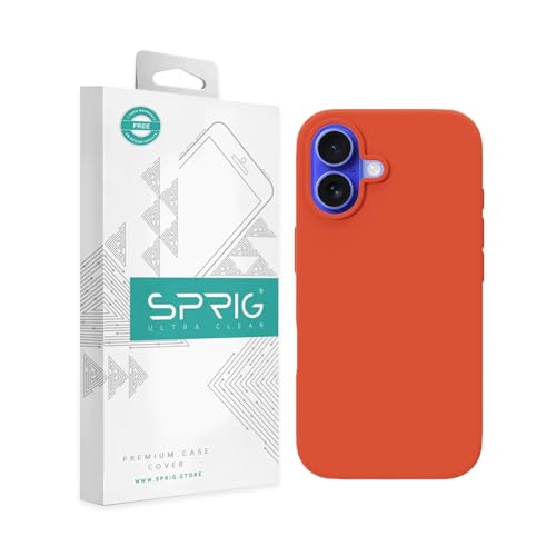 Image of SPRIG Compatible with iPhone 16 Premium SilkMag (Liquid Silicone Magnetic) Back Cover Drop Tested Shock Proof Mobile Case for Men, Women, Boys and Girls with Camera Protection (Orange)