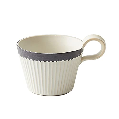 Osmonde Café de Gres de Café Retro Japonesa Hecha una Mano de Desayuno de CeráMica de Capuchino para Amigos (Caqui)