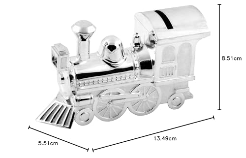 Christening Gifts. Boys Girls. Silver Train Money Box 6289