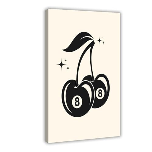Poster rétro cerise sur toile cadeau idéal pour déco chambre