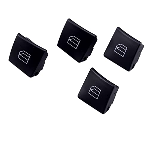 VNGNKELAMB 4pcs Black Car Master Windoy Switch Botton Cuber Cap Fit for Mercedes Fit for Benz C Class W204 C200 C220 E200 CLA GLK ML350 Interruptores y seccionadores automotrices