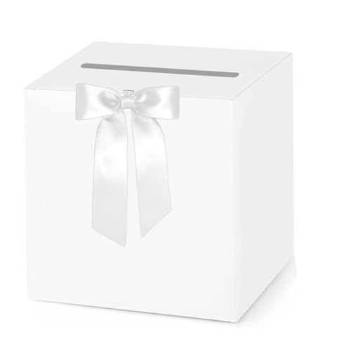 CXSAZRY White Wedding Card Box for Wedding Cards At Reception, Birthday, Baby Shower, Graduation Box Party, Raffle, Anniversaries,Money Boxes Holder