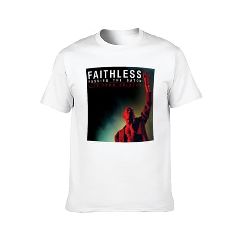 Photo de T-shirts tendance pour homme Faithless Passing The Baton Live from Brixton Soul Manches et ourlet double couture, blanc, L