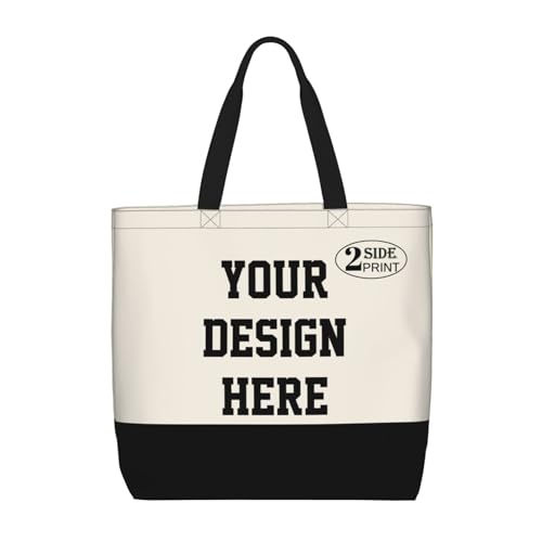 Custom Tote Bags for Women with Team Logo Text Picture,Personalized Tote Bag Gifts for Friend Mom...