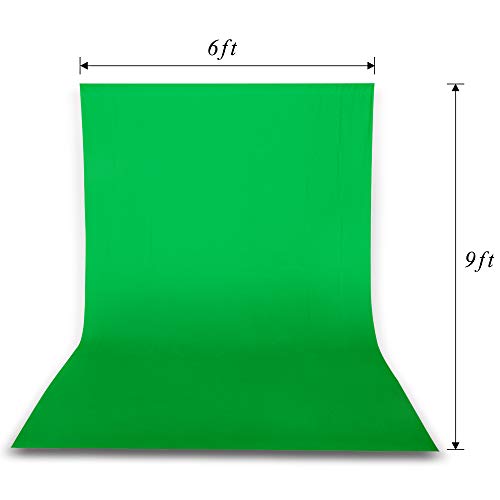Emart Green Screen Backdrop With Stand Kit, 7 X 10Ft Photography Background Support Stand With 6 X 9 100% Cotton Muslin Chromakey Greenscreen For Photo Video Studio Youtube Streaming Equipment #TOP5