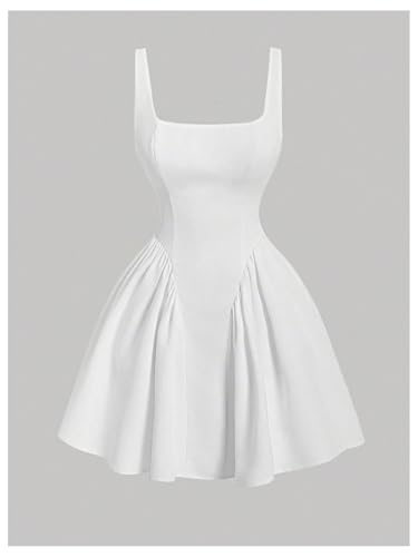 OYOANGLE Girl's Cute Bowknot Square Neck A Line Midi Tank Dress Swing Party Dresses2