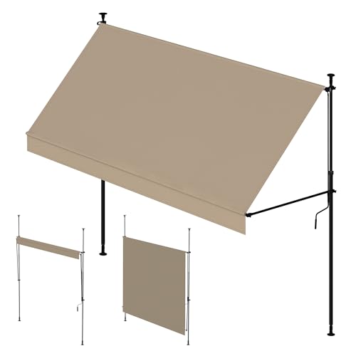 Wasabi - Toldo Portatil 300x120cm Cityline - Altura Ajustable - Montaje sin Taladrar - Lona Protección UV - Inclinación Regulable - Resistente para Exteriores, Jardín, Balcón - Beige