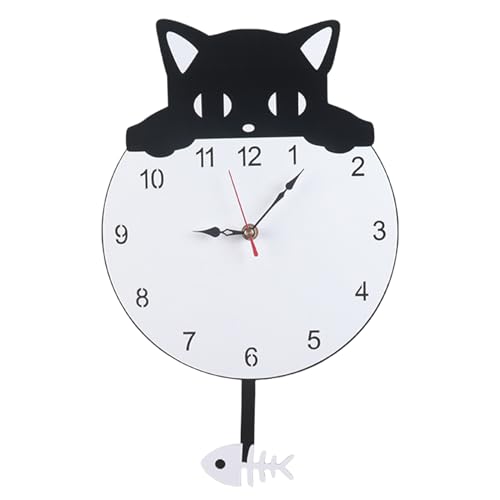 Horloge chat silencieuse pour déco murale moderne de chambre d'enfant - 2