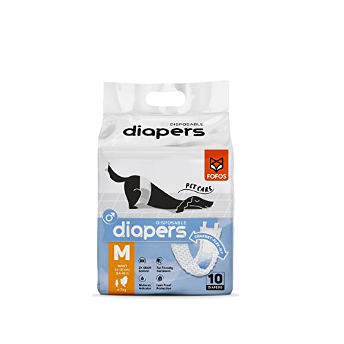 Image of BarkButler x FOFOS Diaper Male Dog M - Dog Diapers Male, Dog Diapers Male Small (Waist Size 24-41 cm, 10pcs) - White