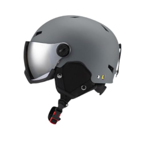 Menolana Snowboard Helmet Ski Helmet with Goggles Headgear with Ski Goggles Ear Cover Warm Shockproof Windproof Snow Helmet Ski Helmet, S Dark Grey