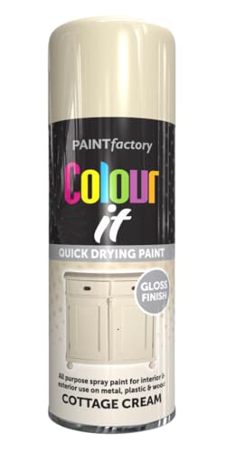 AlezyB - 2 x Cottage Cream 400ml All Purpose Spray Paint | Use on Metal, Wood, Plastic and Multipurpose Aerosol Professional Quality Perfect Finish, for Interior Exterior and Excellent Coverage