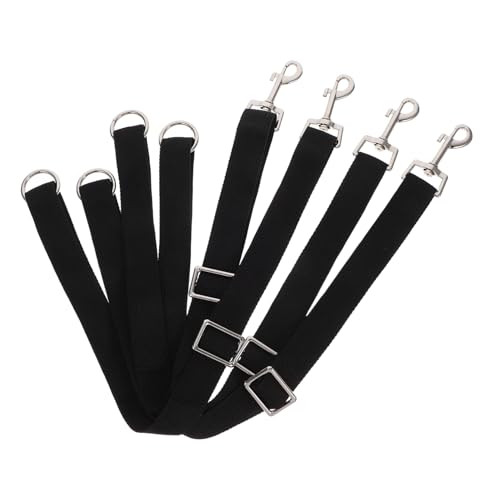 ibasenice 4pcs Horse Feeding Bucket Straps Water Bucket Hangers for Livestock Nylon Straps Black