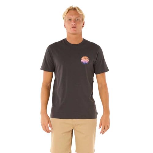 RIP CURL Wettie Passage Icon - Camiseta para Hombre, Washed Negro, M