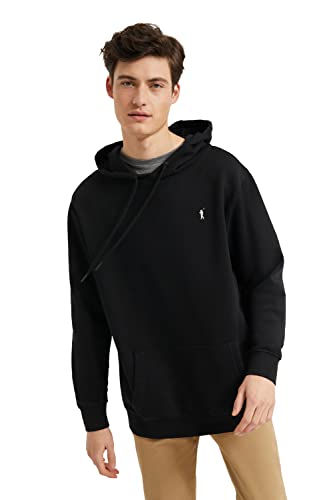 POLO CLUB Sudadera con Capucha y Bolsillos Negra con Logo Rigby Go Hombre