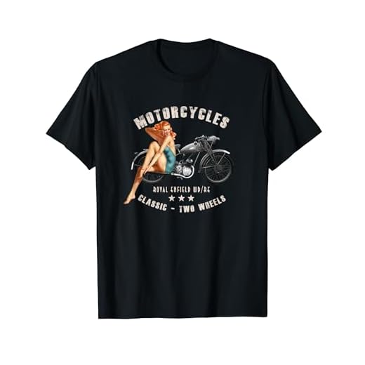 PinUp Girls Royal Enfield Wdre ビンテージバイク WW2 Tシャツ