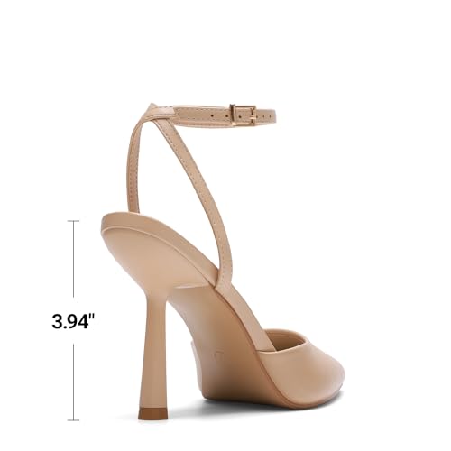 Image of DREAM PAIRS Pointed Toe Heels Ankle Strap Pumps | Closed Toe,3.94-Inch High Heels,Party Wedding Sexy Dress Shoes for Women