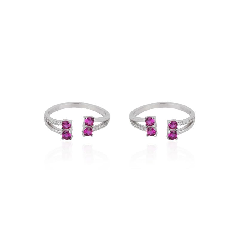 925 Silver Pink Gemstone Open Toe Ring - Delicate & Adjustable | Gift for Every Occassion | With Certificate of Authenticity and 925 Stamp | 6 Month Warranty-image-14