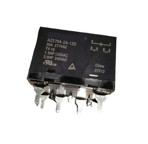 Relé AZ2704-2A-12D de 30A y 6 pines con alta capacidad de conmutación 12V