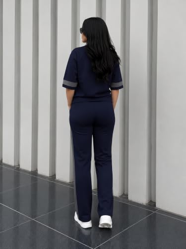 Image of Tracksuit for Women | Casual Brown Loungewear 2 Piece Set | Short Sleeve T Shirt and Wide Leg Pants with Side Stripes | Sports Jogging Co ord Matching Sweatsuit(40-N-1-4)