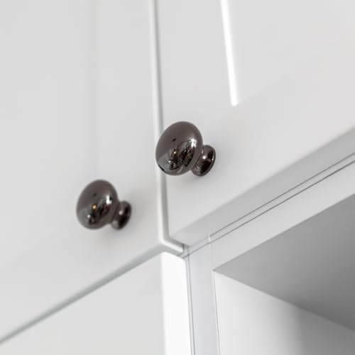 GTV - Knopf BERGAMO Ø 3 cm I Möbelknöpfe mit Schrauben I Schrankknöpfe Küchenknöpfe Türknopf Schubladenknauf Griff Möbelgriffe I Chrom