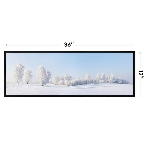 Image of Americanflat 12x36 Picture Frame with Polished Plexiglass - Streamline Collection - Thin Border Picture Frame for Wall Display - Hanging Hardware Included - Black