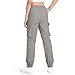 High Waist Elastic Cuffed Sweatpant Girl Fashion Straight Leg Casual Jogger Pocket Daily Sport Play Trouser (4-15 Years) Gray