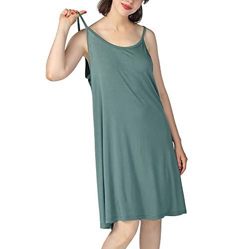 Image of Lu's Chic Women's Nightgown Cami Cotton Sleepwear Plus Size Sleeveless Loungewear