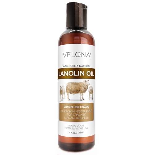 velona Lanolin Oil USP Grade 4 fl oz | 100% Pure and Natural Carrier Oil | Refined Cold pressed | Skin Hair Body & Face Moisturizing | Use Today - Enjoy Results