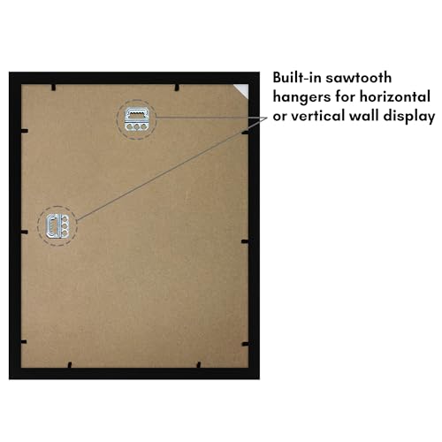 Image of Americanflat 11x14 Picture Frame with Shatter-Resistant Glass - Set of 2 - Signature Collection - Gallery-Style Frames Made of Engineered Wood - Picture Frames for Wall Display - Black