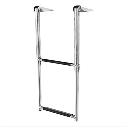 Aurorad Marine 2 Steps Stainless Steel Boat Yacht Telescoping Ladder Deck Outboard Swim Platfrom