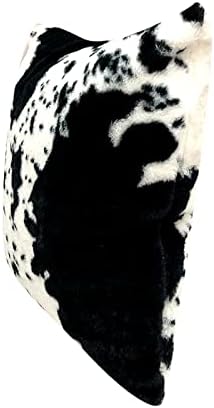 Miniatura 6 de TOMWISH Juego de 2 fundas de almohada de piel sintética de 20 x 20 pulgadas, color blanco y negro, con estampado de acento de piel de vaca,